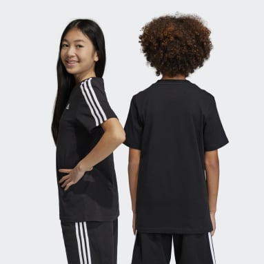 T-shirt Essentials 3-Stripes Cotton Nero Bambini Sportswear
