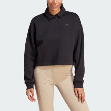 Women Sportswear Black All SZN Fleece Graphic Polo Sweatshirt
