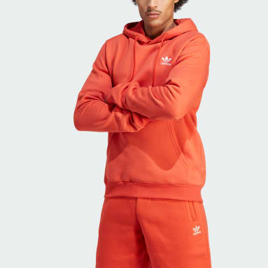 adidas Sweat-shirt à capuche Trefoil Essentials Rouge Hommes Originals