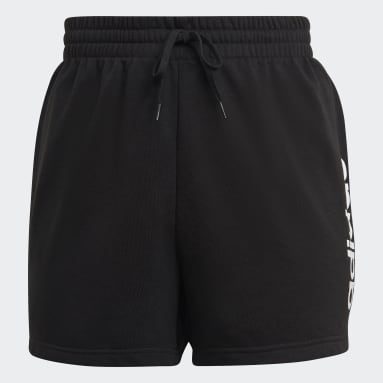 Dam Sportswear Svart Essentials Slim Logo Shorts (Plus Size)