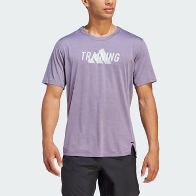 Men Training Purple Designed for Movement Graphic Workout Tee