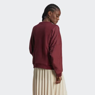 Sudadera Premium Essentials Nylon Hybrid Burgundy Mujer Originals