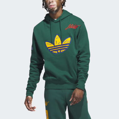 Sweat-shirt à capuche Collegiate Badge vert Hommes Originals