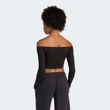 ESSENTIALS RIB OFF SHOULDER LONGSLEEVE