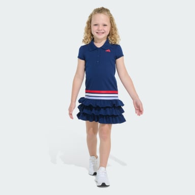 Short Sleeve Ruffle Polo Dress