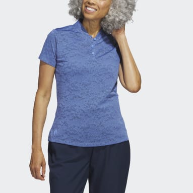 Playera Polo de Golf Jacquard Azul Mujer Golf