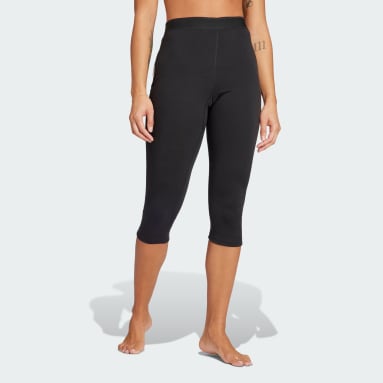 Adidas Womens Floral Striped Base Layer Athletic Pants, Black