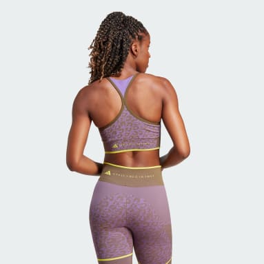 adidas Run Pocket Medium-Support AOP Bra Iteration - Purple, Women's  Running