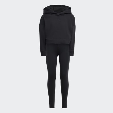 Fato de Treino com Capuz em Fleece Preto Raparigas Sportswear