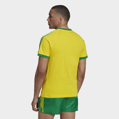 Remera 3 Tiras Amarillo Hombre Originals