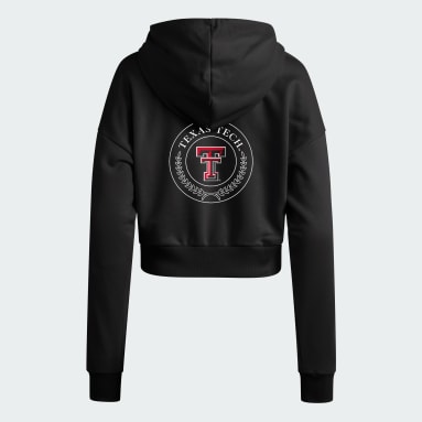 Texas Tech Essentials 3-Stripes French Terry Cropped Hoodie