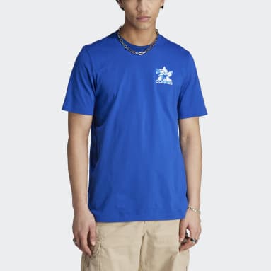 Camiseta Trifolio Estampado Cloudy Azul Hombre Originals