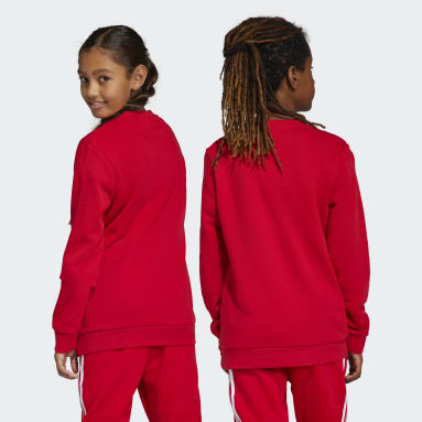 Sweat-shirt Trefoil Crew rouge Adolescents 8-16 Years Originals