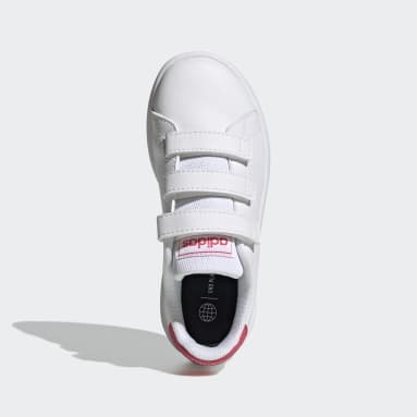Kids Sportswear White Advantage Court Lifestyle Hook-and-Loop Shoes