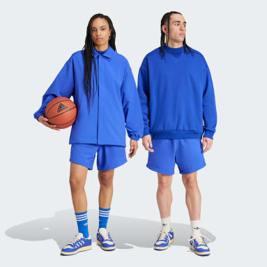 adidas Basketball Snap Pants - Blue, Unisex Basketball