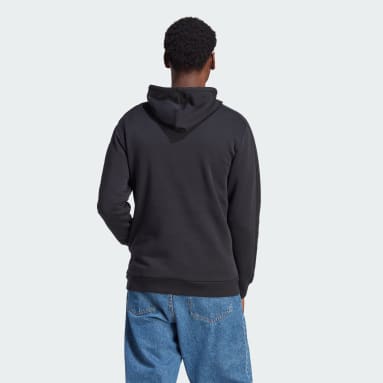 Sweat-shirt à capuche en molleton à 3 bandes Essentials Noir Hommes Sportswear
