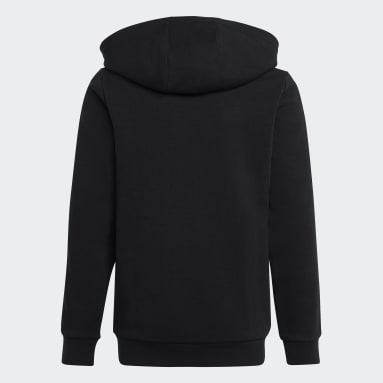 Polera con capucha Essentials de algodón perchado y cierre frontal con las 3 Tiras