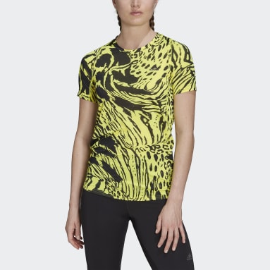 Damen Bekleidung Oberteile T-Shirts adidas Synthetik Primeknit Sleeveless Poloshirt in Gelb 