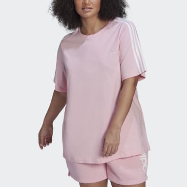 Women Sportswear Pink Essentials Slim 3-Stripes Tee (Plus Size)