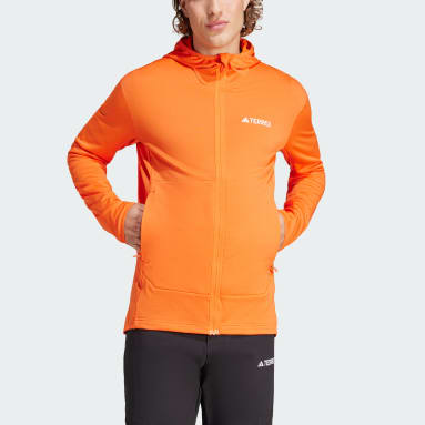 Corta vento adidas laranja com a listra best sale branca