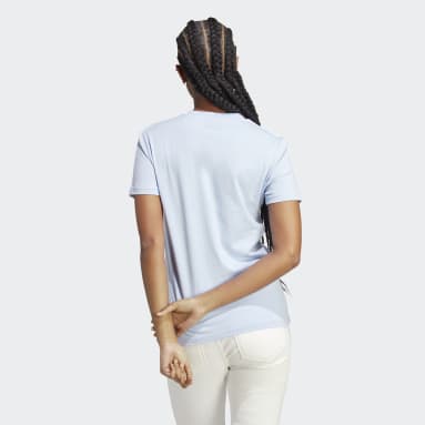 T-shirt Essentials Slim 3-Stripes Bleu Femmes Sportswear