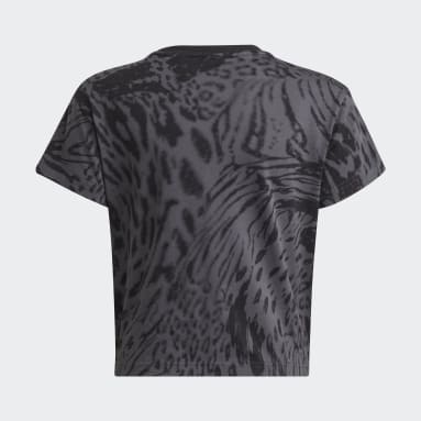 Future Icons Hybrid Animal Print Cotton Regular T-skjorte Grå