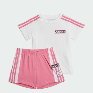 Infants Originals Pink Adibreak Short Tee Set