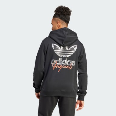 Adidas Men's Original Trefoil Street Graphic Front Pocket Active Pullover  Hoodie