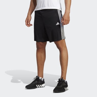 ผู้ชาย Gym & Training สีดำ กางเกงเทรนนิงขาสั้นผ้าปิเก้ Train Essentials 3-Stripes