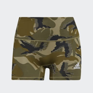 Women's Volleyball Green 4-Inch Camo Short Tights