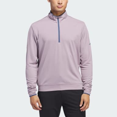 Men Golf Purple Lightweight Half-Zip Top