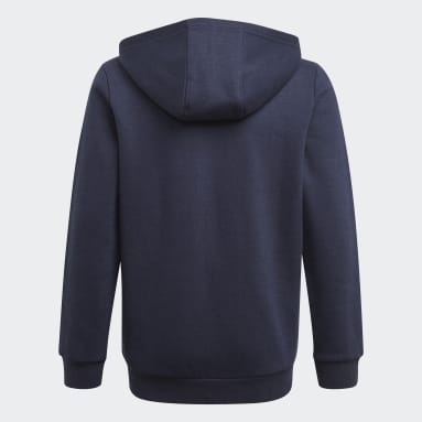 Sudadera con Gorro Essentials 3 Franjas Azul Niño Sportswear
