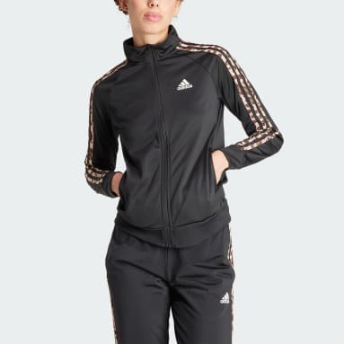 Women's Sportswear Black Essentials Animal Print Tricot 3-Stripes Track Jacket