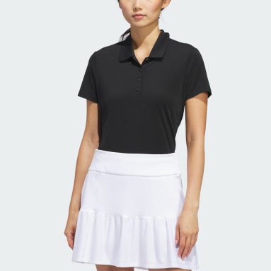 Women Golf Black Ultimate365 Solid Short Sleeve Polo Shirt