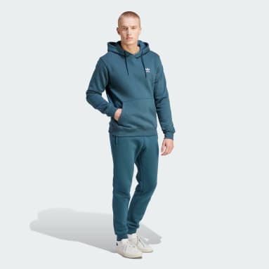 Camisola com Capuz Trefoil Essentials Turquesa Homem Originals
