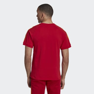 Heren Originals rood 3-Stripes T-shirt