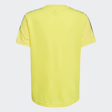 Youth 8-16 Years Sportswear Yellow Designed 2 Move 3-Stripes Tee