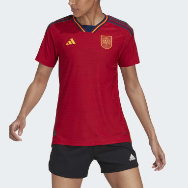 Camisola Principal Oficial 22 de Espanha Vermelho Mulher Futebol