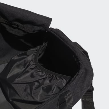 Gym & Training Black Linear Logo Duffel Bag