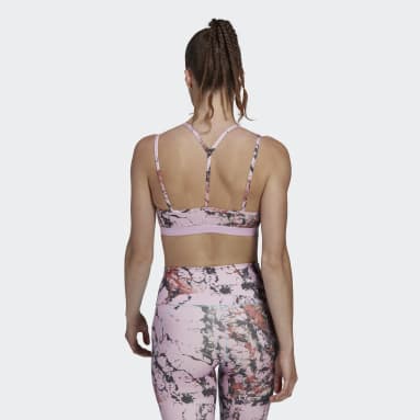 Ženy Joga nachová Podprsenka Yoga Essentials Studio Light-Support Allover Print