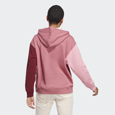 Sweat-shirt à capuche en molleton oversize à grand logo Essentials Rose Femmes Sportswear