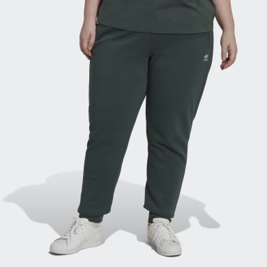 Women's Originals Green Adicolor Essentials Fleece Slim Joggers (Plus Size)