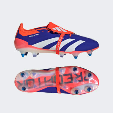 Football Blue Predator Elite Fold-Over Tongue Soft Ground Boots