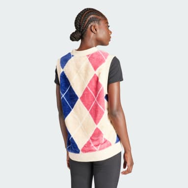 Women's Originals Blue Argyle Fluffy V-neck Vest
