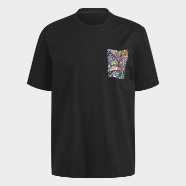 Polera adidas Adventure Munching Man Estampada Negro Hombre Originals