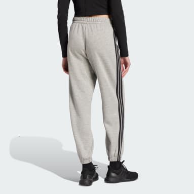 Essentials 3-Stripes Fleece Loose-Fit Pants