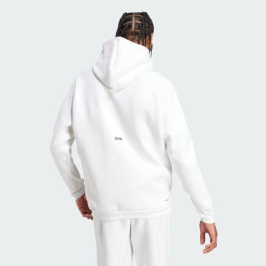ผู้ชาย Sportswear สีขาว เสื้อแทรคแจ็คเก็ตซิปยาวเต็มตัวมีฮู้ดพรีเมียม Z.N.E.