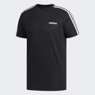 Männer Running Design 2 Move 3-Streifen T-Shirt Schwarz