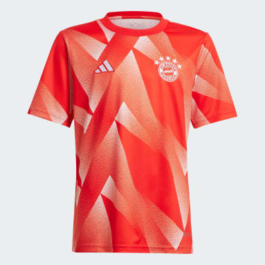 Jongens Voetbal rood FC Bayern München Pre-Match Voetbalshirt Junioren