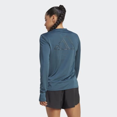 Women Running Turquoise Run Icons Running Long-Sleeve Top